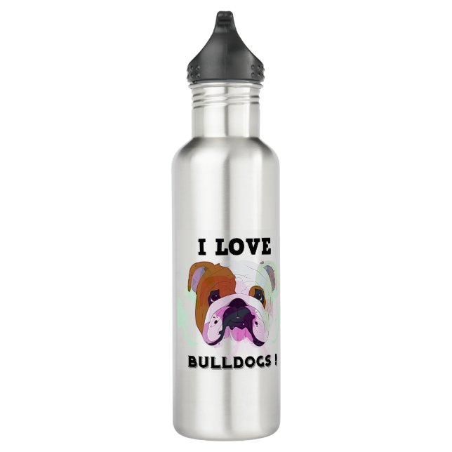 I Love Bulldogs 710 Ml Water Bottle (Right)