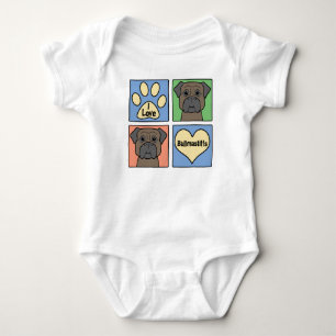 I Love Bullmastiffs Baby Bodysuit