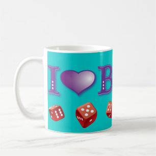 I Love Bunco with Red Dice Coffee Mug