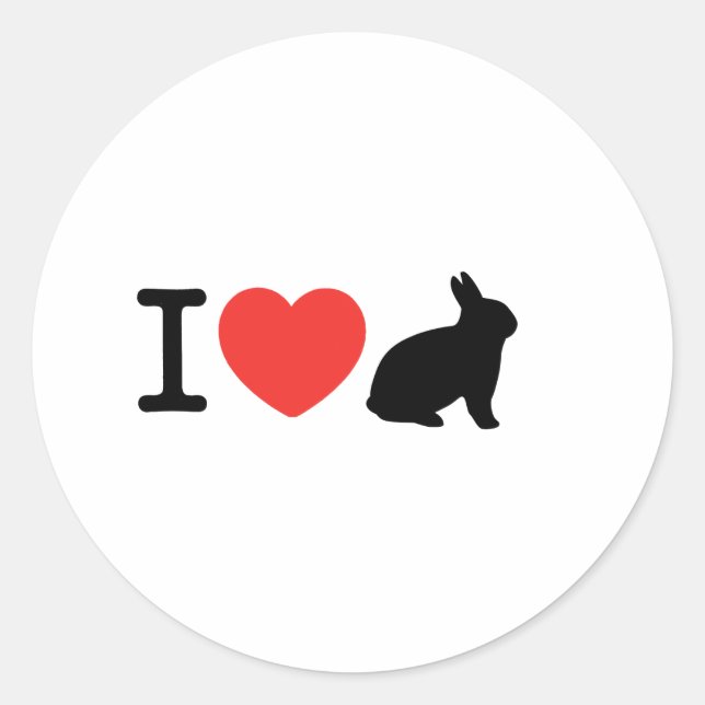 I love bunnies classic round sticker (Front)