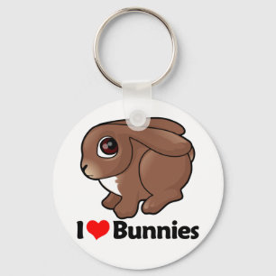 I Love Bunnies Keychain