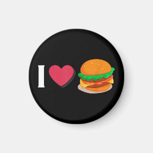 I Love Burger Cheeseburger Unhealthy Eating Magnet