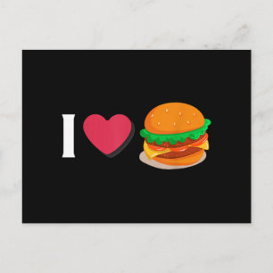 I Love Burger Cheeseburger Unhealthy Eating Postcard