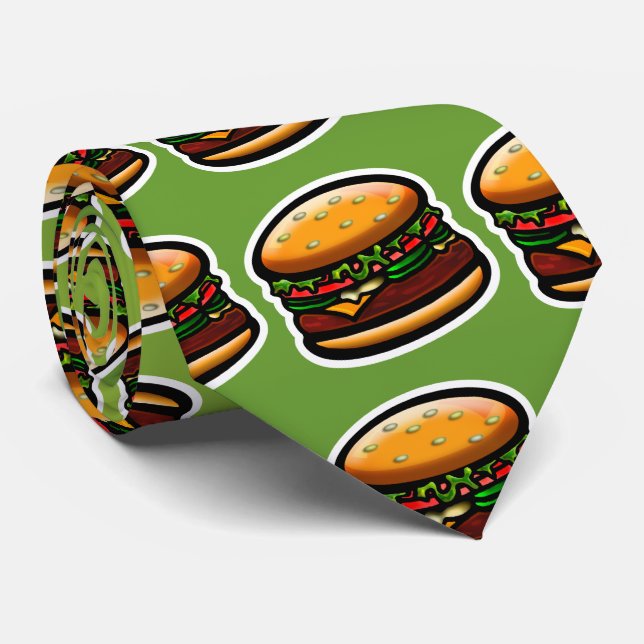 I Love Burgers! Tie (Rolled)