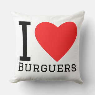 I love burguers throw pillow