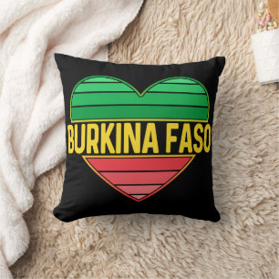 I Love Burkina Faso, Heart Burkinabè Throw Pillow