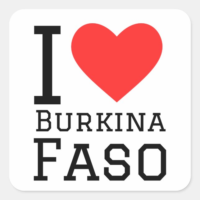 I love Burkina Faso  Square Sticker (Front)