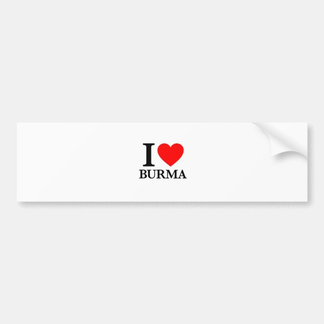 I Love Burma Bumper Sticker (Front)