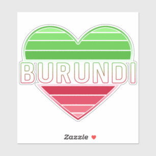 I Love Burundi, Burundian Flag Colours Heart