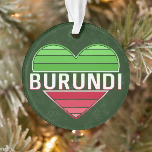 I Love Burundi, Burundian Heart Ornament (Tree)