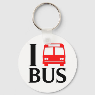 I Love Bus   I Love The Bus   Bus Keychain