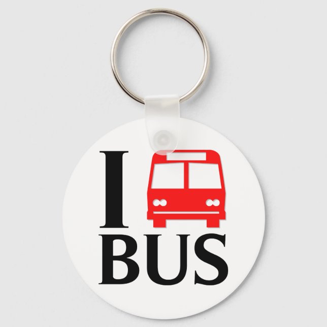I Love Bus | I Love The Bus | Bus Keychain (Front)