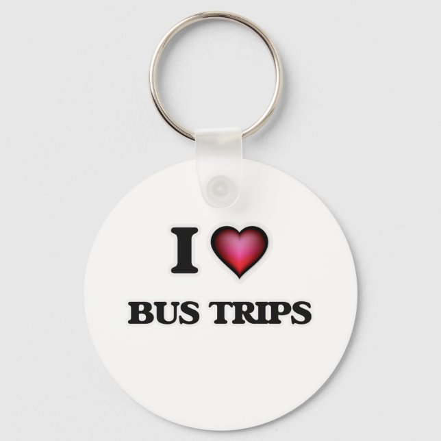 I Love Bus Trips Keychain (Front)