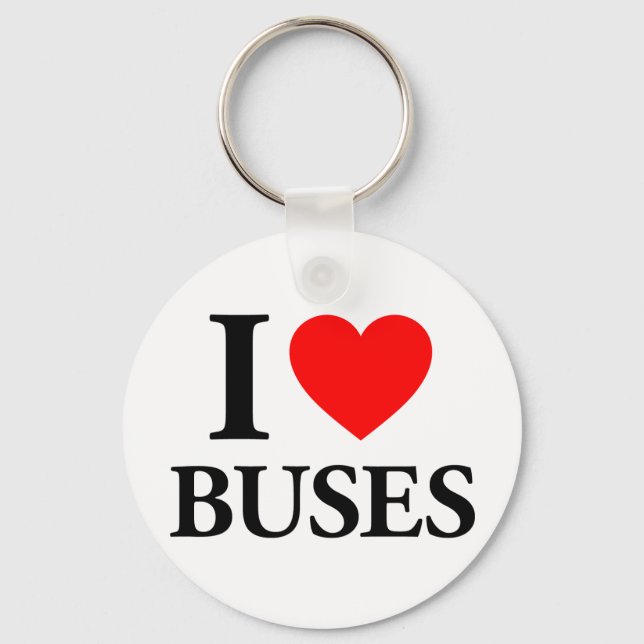 I Love Buses Keychain (Front)