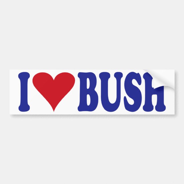 I Love Bush Bumper Sticker (Front)