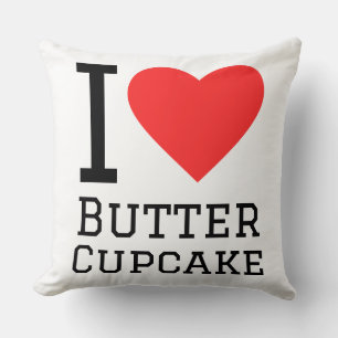 I love butter cupcake  throw pillow