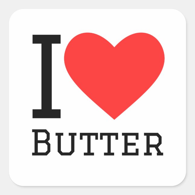 I love butter square sticker (Front)