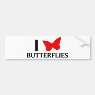 I Love Butterflies Bumper Sticker