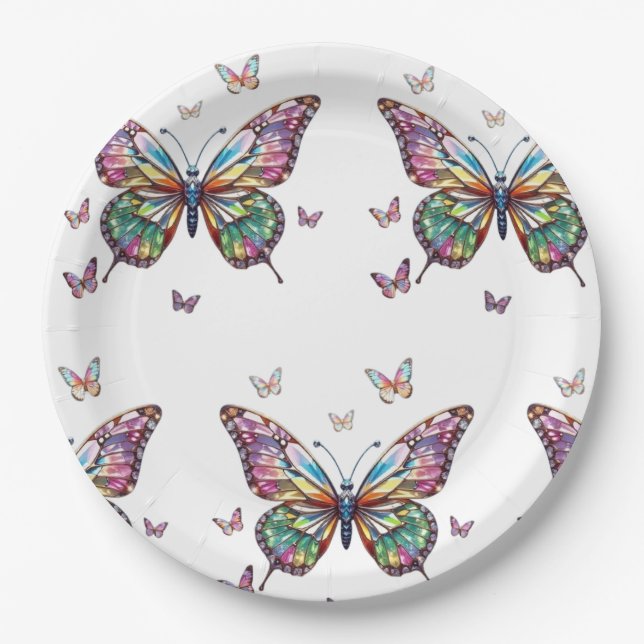 I love butterflies Paper Plate (Front)