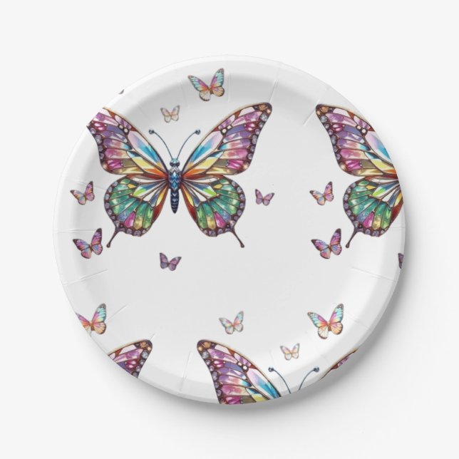I love butterflies Paper Plate (Front)