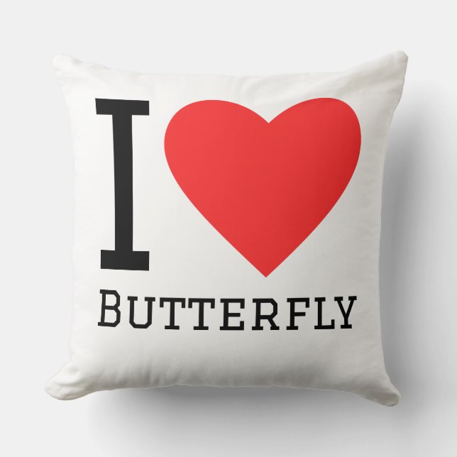 I love butterfly throw pillow (Front)