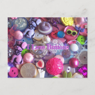I Love buttons Postcard