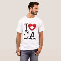 I Love CA | J'aime le T-shirt sur mesure pour homm