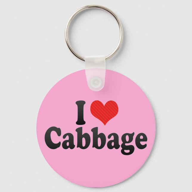 I Love Cabbage Keychain (Front)