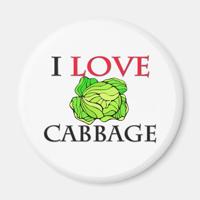 I Love Cabbage Magnet (Front)