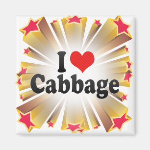 I Love Cabbage Magnet