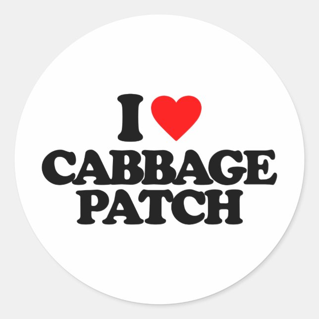I LOVE CABBAGE PATCH CLASSIC ROUND STICKER (Front)