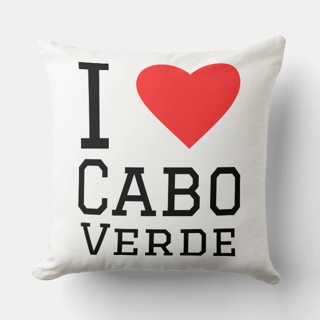 I love Cabo verde Throw Pillow (Front)