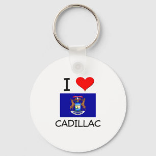 I Love Cadillac Michigan Keychain