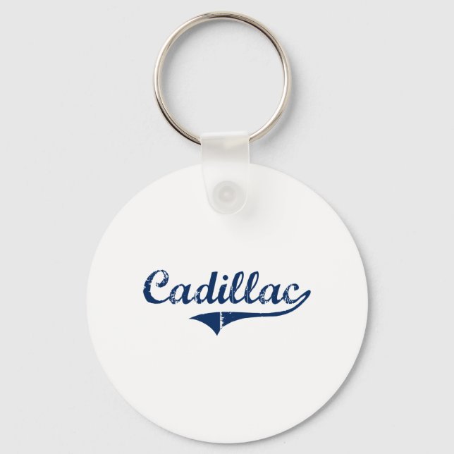 I Love Cadillac Michigan Keychain (Front)