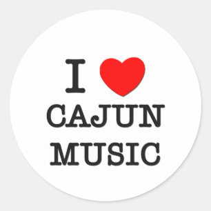 I Love Cajun Music Classic Round Sticker