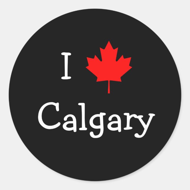 I Love Calgary Classic Round Sticker (Front)