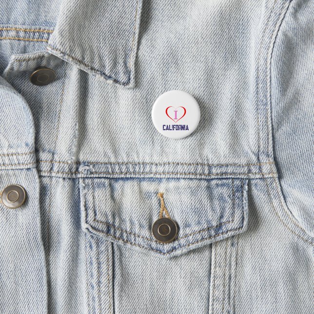 I Love California 1 Inch Round Button (In Situ)