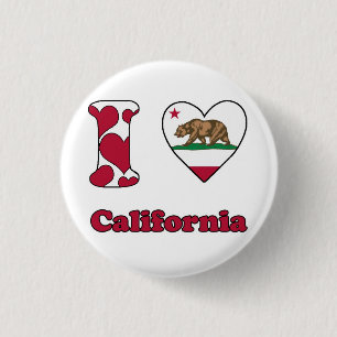 I love California 1 Inch Round Button