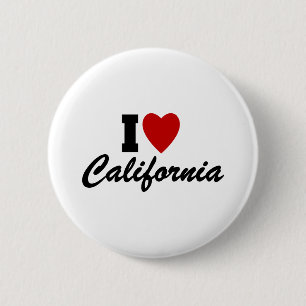 I Love California 2 Inch Round Button