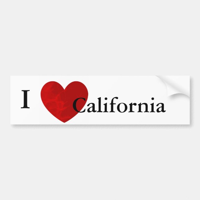 I Love California Bumper Sticker (Front)