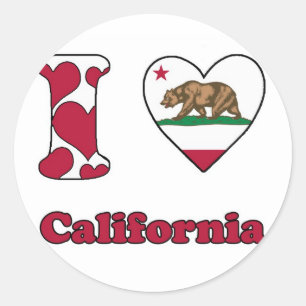 I love California Classic Round Sticker