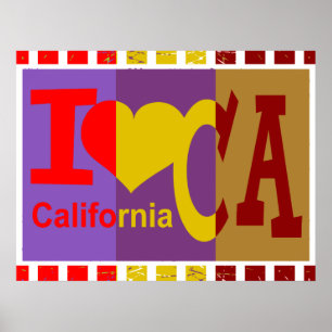 I love California - Pop art Poster