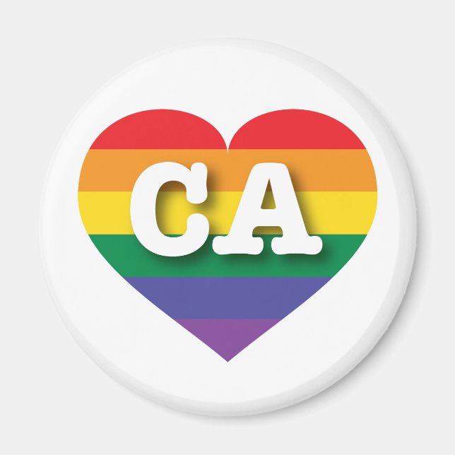 I Love California Rainbow Heart Magnet (Front)