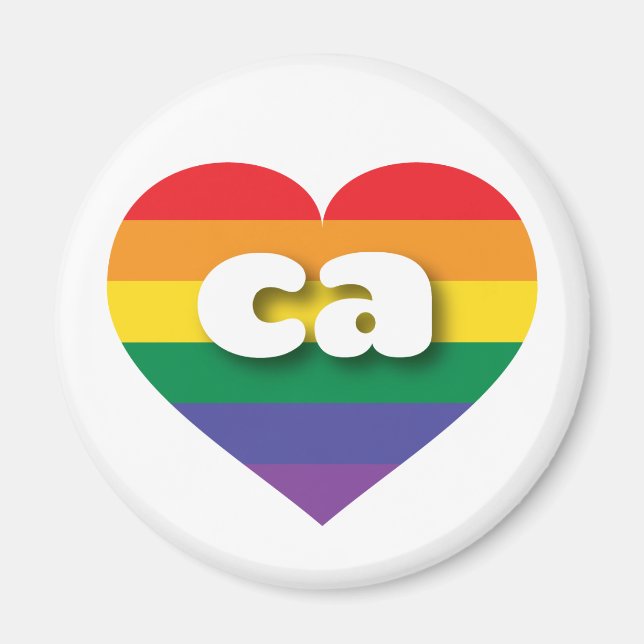 I Love California Rainbow Heart Magnet (Front)