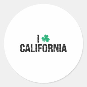 I Love California Shamrock Clover St. Patrick's Da Classic Round Sticker
