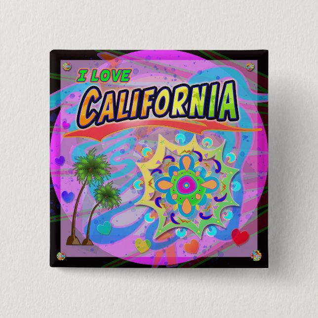 I LOVE California True Progress Button (Front)