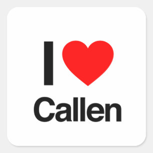 i love callen square sticker