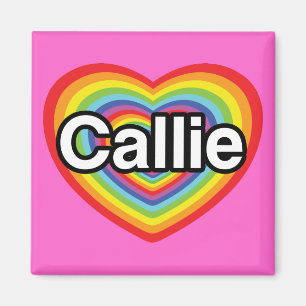 I love Callie: rainbow heart Magnet