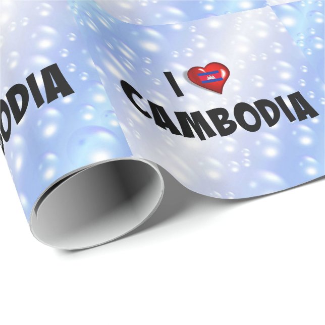 I Love Cambodia, flag of Cambodia Wrapping Paper (Roll Corner)