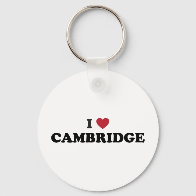 I Love Cambridge Massachusetts Keychain (Front)